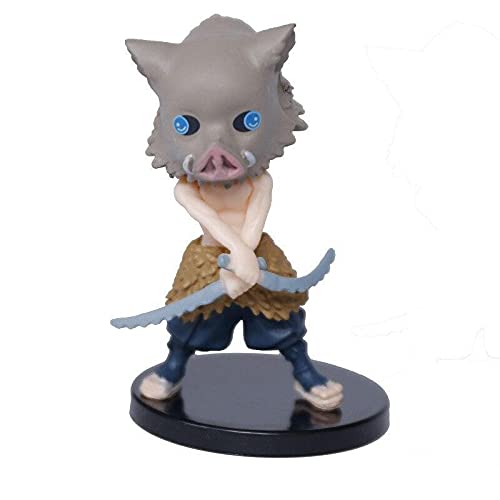 Image of Gifts - Demon Slayer Action Figures with Base - Set of 6 | 10 cm | Anime Lovers | Japanese Manga| Nezuko | Inosuke | Tanjiro | Zenitsu | Giyuu | Kyoujurou | No Box | (Variant2)