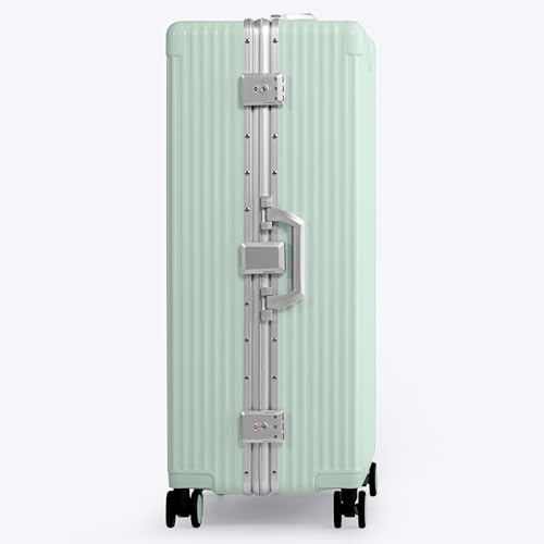 Image of Nobl Travel Zipperless Check In Suitcase - Aluminum Frame, Check In luggage 30.2x20x12 Airline Approved by Noble Travel - Unbreakable Polycarbonate Shell - Dual TSA Locks, 360 Spinner Wheels - Mint