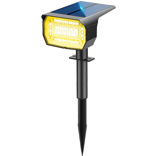 LOTMOS Solarstrahler für Außen 72LED, 3 Modi IP67 Wasserdicht Solar Gartenleuchten, 3000K Kann der Wand Montiert Werden Garten Solarleuchten für Terrassen, Zäune, Wege, Einfahrten, Veranden