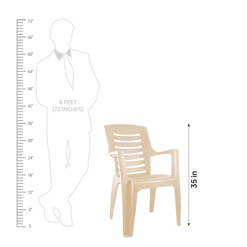 Image of Cello Ultra Chair Set of 4, Matte Beige | Unbreakable, Durable & Strong |Blended PP Material, Easy to Clean |Plastic Chair for Living Room, Home & Office | 3 Years Warranty - Manufacturing Defects