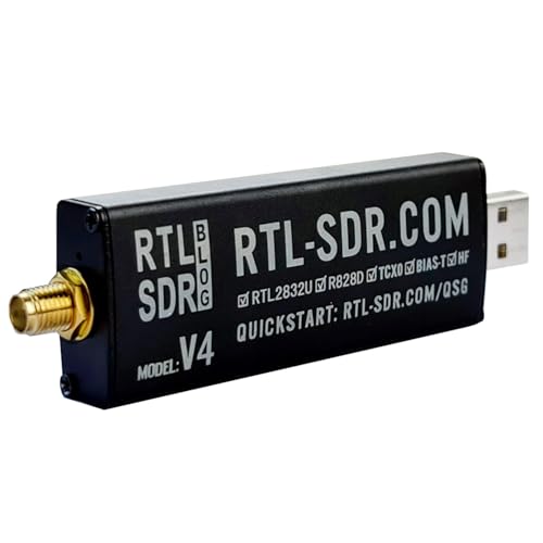 Image of RTL-SDR Blog V4 R828D RTL2832U 1PPM TCXO SMA Software Defined Radio with Antenna