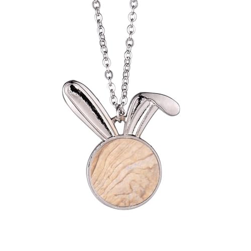 Collier lapin en mosaïque au motif ondulé, un bijou d'exception fait main