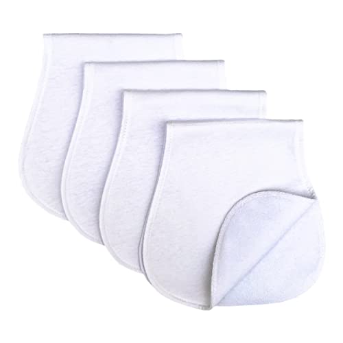 Image of Arnzion Baby Burp Cloths Baby Burp Set Curved Absorbent and Soft Valuable 4 Pack (White)