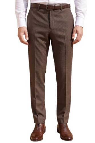 Image of Louis Philippe Men's Slim Fit Mid Rise Premium Fabric Checks Formal Trouser