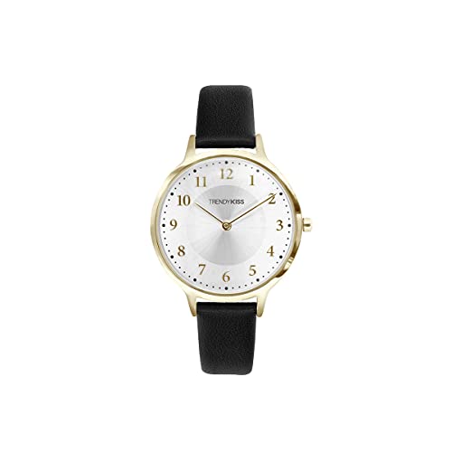 Trendy Kiss TG10155-01 Montre Analogique Quartz Femme Bracelet Cuir Noir