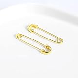 ❤ LIGERO: Son muy cómodos y fáciles de llevar. Simplemente se desliza a través de los agujeros de los pendientes y se asegura como un imperdible real. elegante, moderno, inusual, encantador y simple. Nuestros aretes con imperdible agregan un toque vanguardista y brillo a sus atuendos imprescindibles.