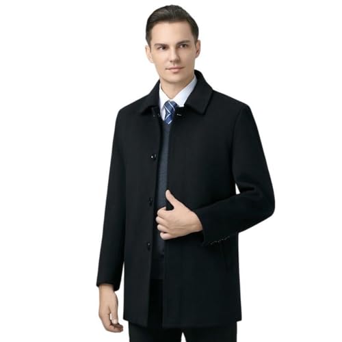 Veste d'hiver pour homme d'âge moyen en laine épaisse doublée polaire