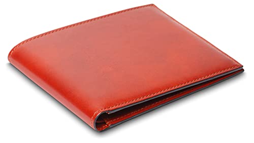 Bosca Men's Old Italian Leather Wallet RFID Blocking Modern Bifold Executive Design 8 Card Slots, Made in Italy - Cognac Brown4