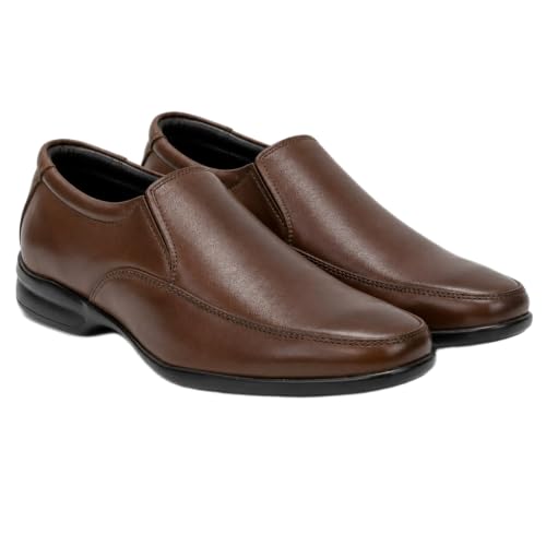 Image of Formal Leather Slipon Shoe for Men | Premium Brown Office and Party Footwear | Comfortable Classic Dress Shoes
