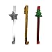 3 Gancho para Corona de Navidad,Corona de Navidad para colgar en la puerta,colgador corona navidad gancho de guirnalda de metal para fiestas, puertas,pared,estrella de plata,árbol de Navidad rojo