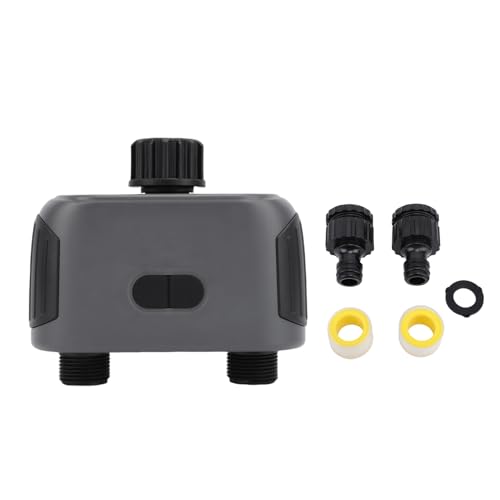 Timer di irrigazione Bluetooth, controller della valvola dell'acqua intelligente a 2 uscite con timer di irrigatore regolabile a gamma 49 piedi per irrigazione per prato e giardino