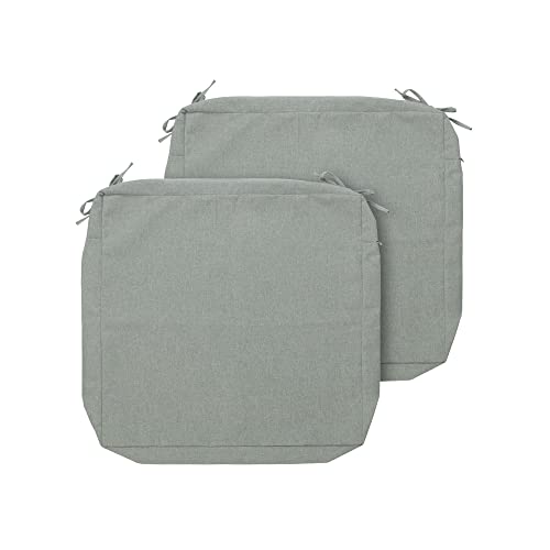 FUNHOME Outdoor Cushion Covers 24 x 24 x 4 inch,Set of 2,Replacement Square Seat Cushion Cover for Patio Furniture Chair,Water Resistant,Fade-Resistant Slipcover Only,No Insert(Light Gray)
