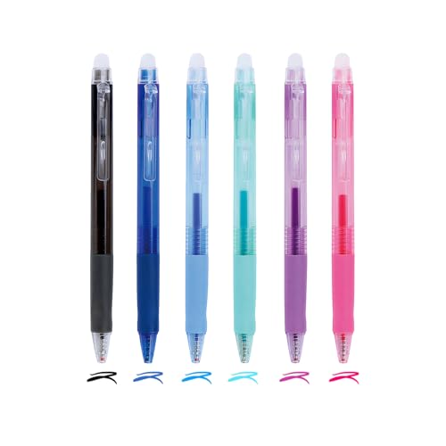 Bolígrafos de gel borrables, 6 unidades, punta fina 0.5mm