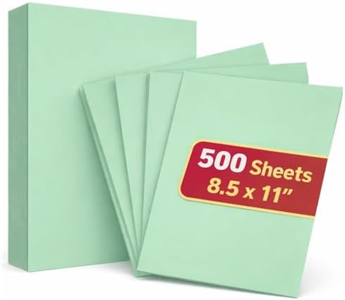 Amazon.com : 1InTheOffice Colored Copy Paper, Green Copy Printing Paper ...