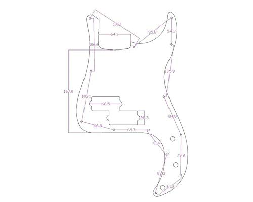 Kaish Pre-Wired Bass Pick Guard Loaded P Bass Pickguard For Precision P Bass White 3 Ply #TOP4