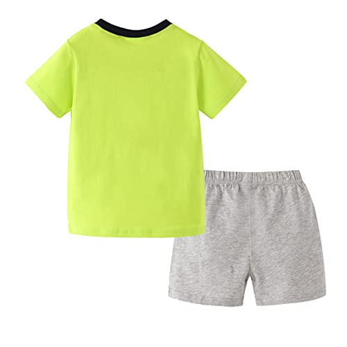 Baby Toddler Boy sSummer Outfit Short Sleeve T Shirt Top Casual Shorts Set Infant Newborn (Green, 12-18 Months)2