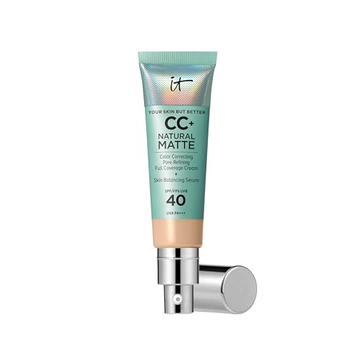 IT Cosmetics, Base de Maquillaje Matificante y Control de Brillo 16h, Minimiza Poros, Hidrata 24h, Your Skin But Better CC+, Tono Light, 32 ml IT Cosmetics, Base de Maquillaje Matificante y Control de Brillo 16h, Minimiza Poros, Hidrata 24h, Your Skin But Better CC+, Tono Light, 32 ml