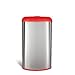 NINESTARS OTT-50-19RD Open Top Office Bathroom Trash Can, 13 Gal 50L, Stainless Steel Base (D Shape, Red Lid)