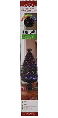 Holiday Time Pre-Lit 32 Fiber Optic Artificial Christmas Tree, Black, Color Change Lighting