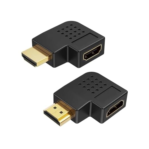 HDMI Adapter Male to Female, 2 Pack 90 and 270 Degree Right Angle Converter, HDMI L Shape Flat Extender for Wall TV, Roku, PS5, Fire Stick, Chromecast, Switch, Laptop, PC