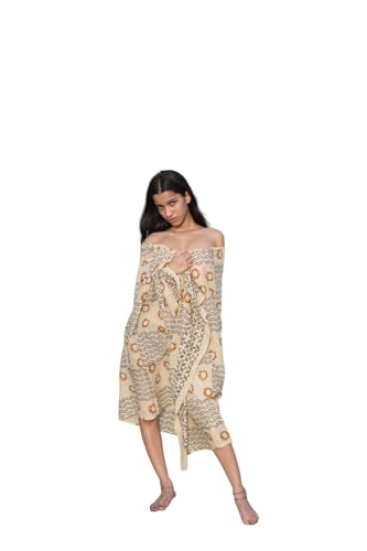 Ethical Cotton Sarong | Traditional Printed Artisan Indian Sarongs | Hand Block Print Fabric Wrap Handcrafted Block Print Sarong | Eco Cotton Wrap