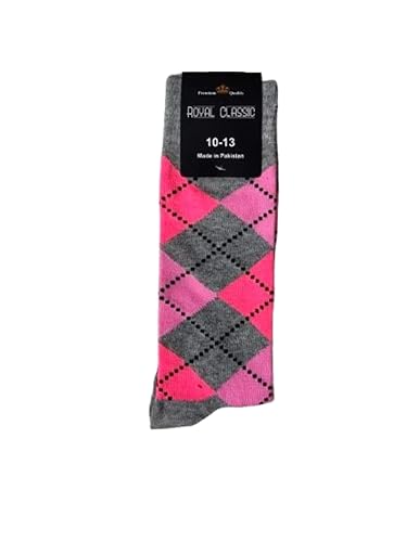MENS ARGYLE DRESS SOCKS GROOMSMEN WEDDING 6-PAIRS 10-13 PINK - PURPLE - BURGUNDY2