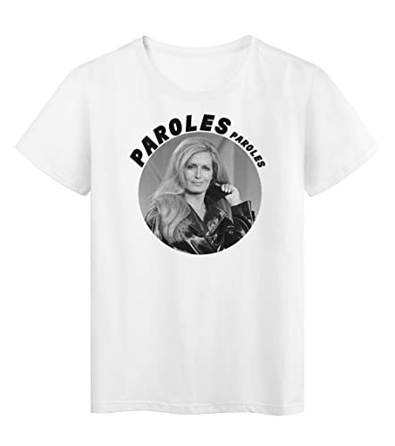 Photo de Youdesign FR T-Shirt imprimé - Cadeau - Célébrité Dalida - Citation Paroles et paroles - ref4049 - Fabriqué en France - M, Blanc