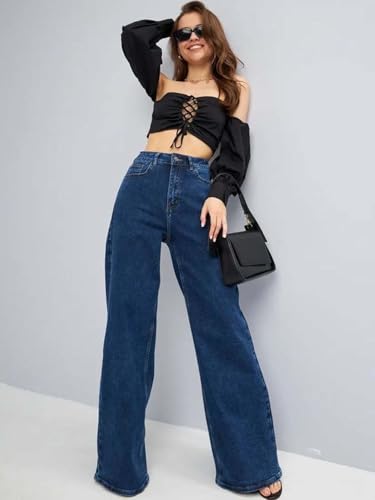 Image of KOTTY Women's Straight Fit High Rise Denim Jeans Trendy Comfortable Stylish Fashion
