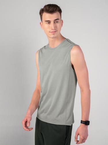 Image of DAMENSCH Men's Cotton Blend Regular Fit Breeeze Gym Vests Workout, Ultra-Lightweight Gym Sando, Anti-Fade Cotton Blend Tank Top, Quick-Dry Sleeveless Vest