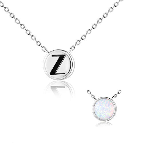 Initial Necklace Sterling Silver Engraved Z letter Alphabet Pendant Necklace Name Choker Jewelry Gifts for Women Teens Girls Mothers Day Gifts for Wife