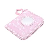 ZDAGELD Mi Primer Libro de Fotos, Libro de Tela Suave con Capacidad para 17 Imágenes de 4x6 Pulgadas, Anillo Colgante con Patrón de Oso Rosado, para Recién Nacidos, Curiosidad