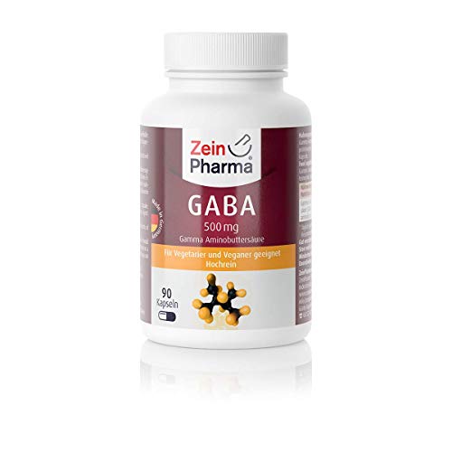 ZeinPharma GABA 500 mg 90 Kapseln, 6 Wochen Vorrat reine Gamma-Aminobuttersäure, 54 g