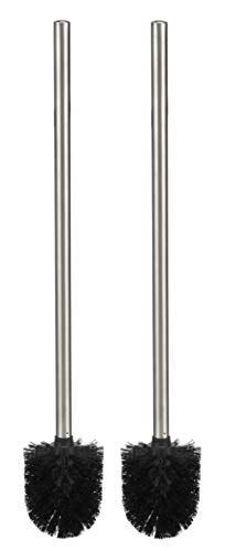Bambelaa! 4 Unidades. Escobilla de Inodoro de Repuesto, de Acero Inoxidable, Color Negro