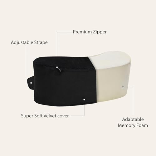 Image of Wakefit Car Neck Rest Pillow | 10.7x4.7x3.5 Inch | Memory Foam Neck Support Cushion for Car Seat | Ergonomic Head & Shoulder Support | Universal Fit | Smooth Washable Cover | 2 Year Warranty - Black