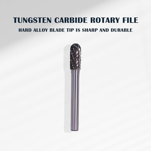 CSOOM C-08 Hartmetall Frässtifte mit 6mm Schaft Doppelschnitt Drehfeile Zylinderendschnitt, Schneidefräser, Schneidefräser, Schneideisen für Stahlmetallbearbeitung, Polieren und Gravieren