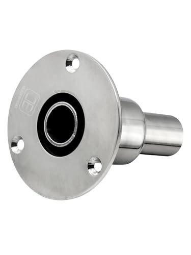 Image of OCEANBROAD Stainless Steel 316 Thru Hull Exhaust Skin Fitting 22mm Hose | Marine Exhaust Port for Webasto, Planar, Eberspacher, Chinese Diesel Parking heaters, with Bolts and Nuts