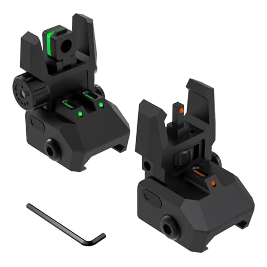 NIRIAHO Fiber Optic Sights Flip Up Front and Rear Sites with Green and Red Fiber Optics Dots, Tool-Free Adjustment Front and Rear Backup Sight (Red+Green)