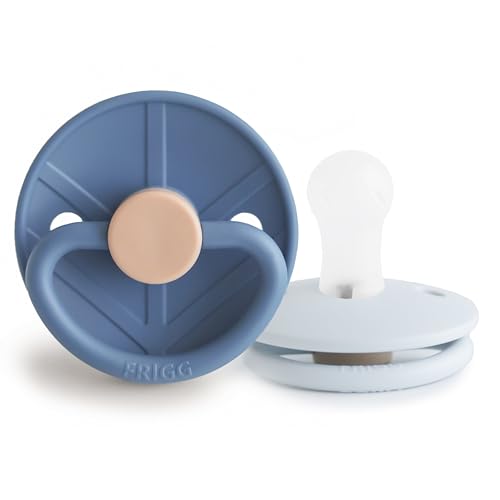 Image of FRIGG Little Viking SilkySoft Silicone Baby Pacifier 2-Pack | Made in Denmark | BPA-Free (Ocean View /Powder Blue, 0-6 Months)