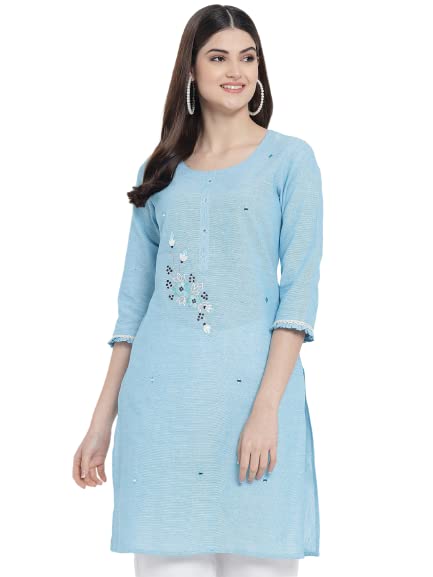 Image of Women's South Cotton Solid Kurti for Girls