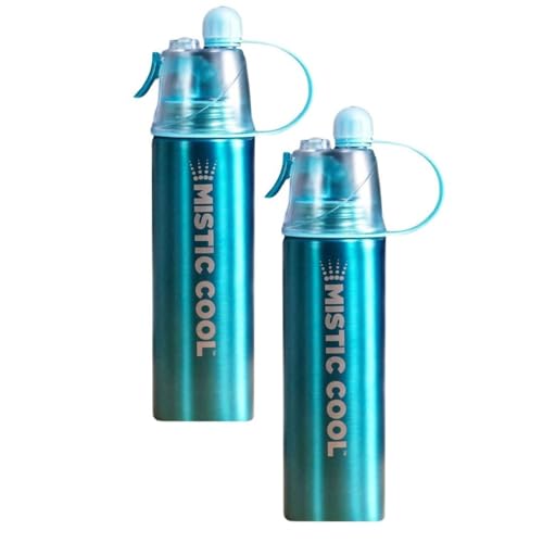 Aluminum Sports Mister Spray Bottle with 2-in-1 Mist and Sip | 24oz BPA-Free & Leak-Proof Portable Water Bottle Mister for Running & Workout | Reusable Cool Mist Spray Bottle for Fitness & Sports