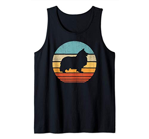 Shetland Sheepdog Sheltie Retro Vintage 60s 70s Gifts Dog Débardeur