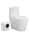 Simple Project 600W Macerating Toilet System with Macerator Pump, Upflush Toilets for Bathroom with 3 Ac Vent, One-Piece Toilet for Basemen, Powerful Dual Flush System, Easy Install, Space Saving