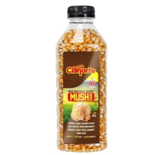 Milho MUSH 90% CiaNorte para Pipoca Doce Gourmet (655g): Estouro Grande e Redondo, Pipoca Doce Premium com Milho MUSH 90%, Tipo Mushroom grande com arredondamento