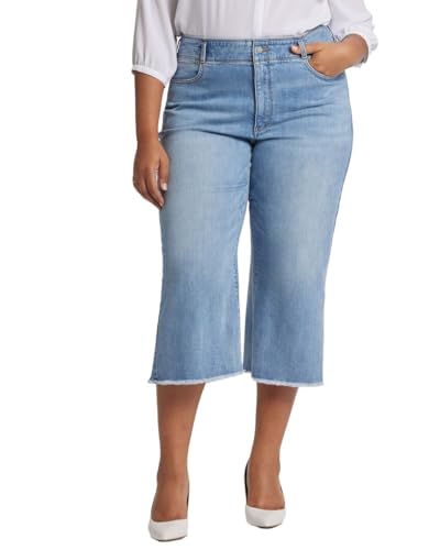 NYDJ Women's Plus Brigitte Wide Leg Capri Jeans Corfu