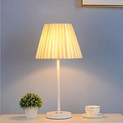 Lámpara de mesa con pantalla de tela y base de hierro miniatura 5