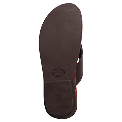 Image of FAUSTO Mens Slip On Sleek Desgined Casual Flip-Flops | Indoor & Outdoor Thong Slippers With Buckle Strap