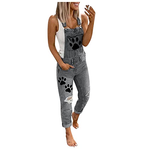 KAQQ Ausgefallene Jumpsuit Elegant Hochzeitsgast Jeansoverall Schwarz...