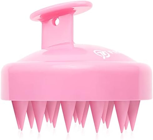 FREATECH Hair Scalp Massager Shampoo Brush, Shower Hair Brush with Long & Flexible Silicone Bristles for Scalp Scrub, Head Massage and Hair Growth, Dandruff Comb Scalp Scrubber Exfoliator, Black