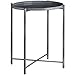 tectake 800911 Beistelltisch rund aus Metall, rustikaler Flair, abnehmbare Ablagefläche, stabil und standsicher, Couchtisch für Wohnzimmer Schlafzimmer Balkon, Ø45,5 x H53 cm (Dunkelgrau | Nr. 404186)