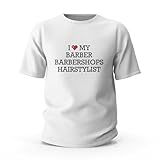 Photo Gallery t-shirt da uomo con scritta "i love my barber barbershops" per parrucchieri, bandiere per adolescenti, per camera e ragazze, colore, m Photo Gallery t-shirt da uomo con scritta "i love my barber barbershops" per parrucchieri, bandiere per adolescenti, per camera e ragazze, colore, m
